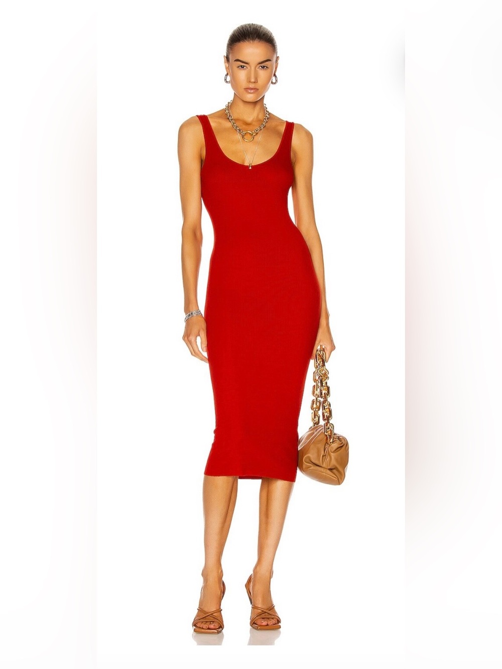 Enza Costa Silk Rib Midi Tank Dress